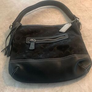 COACH Black Signature  Shoulder Bag